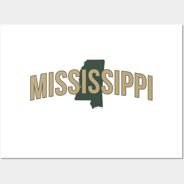 Mississippi State Map and Name Wall Art by Novel_Designs